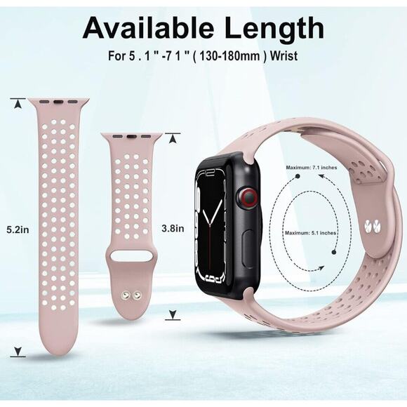 6 Pack Bands For Apple Watch 38mm 40mm 41mm 42mm 44mm 45mm, Soft Silicone Sport - Picture 3 of 4